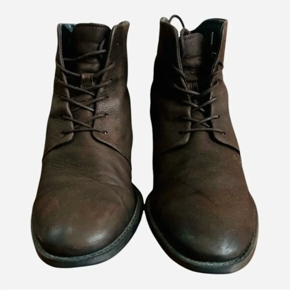 ZARA Black Tag Brown Nubuck Leather Mens Lace-Up Boots Size 7 US